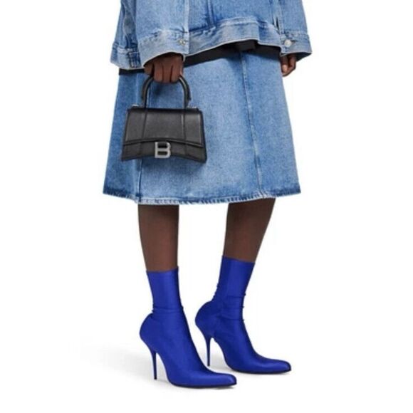 BALENCIAGA Womens Blue Stretch Comfort Round Toe Stiletto Booties - Picture 5 of 13